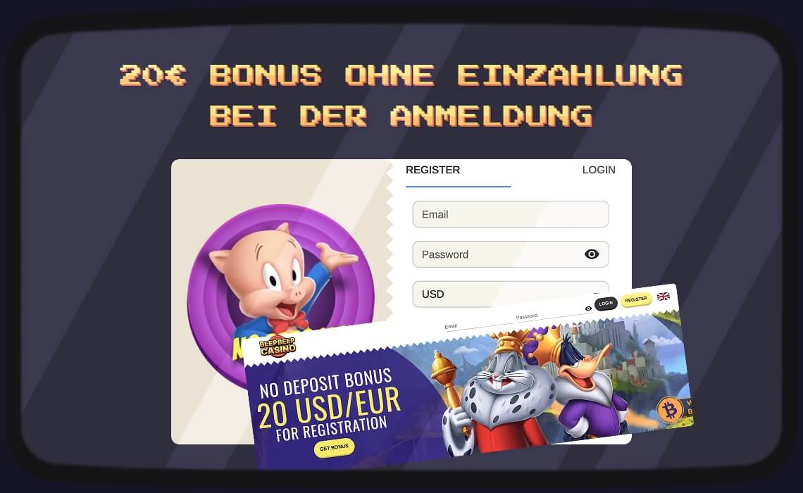 Anmeldung im Casino mit 20€ Bonus