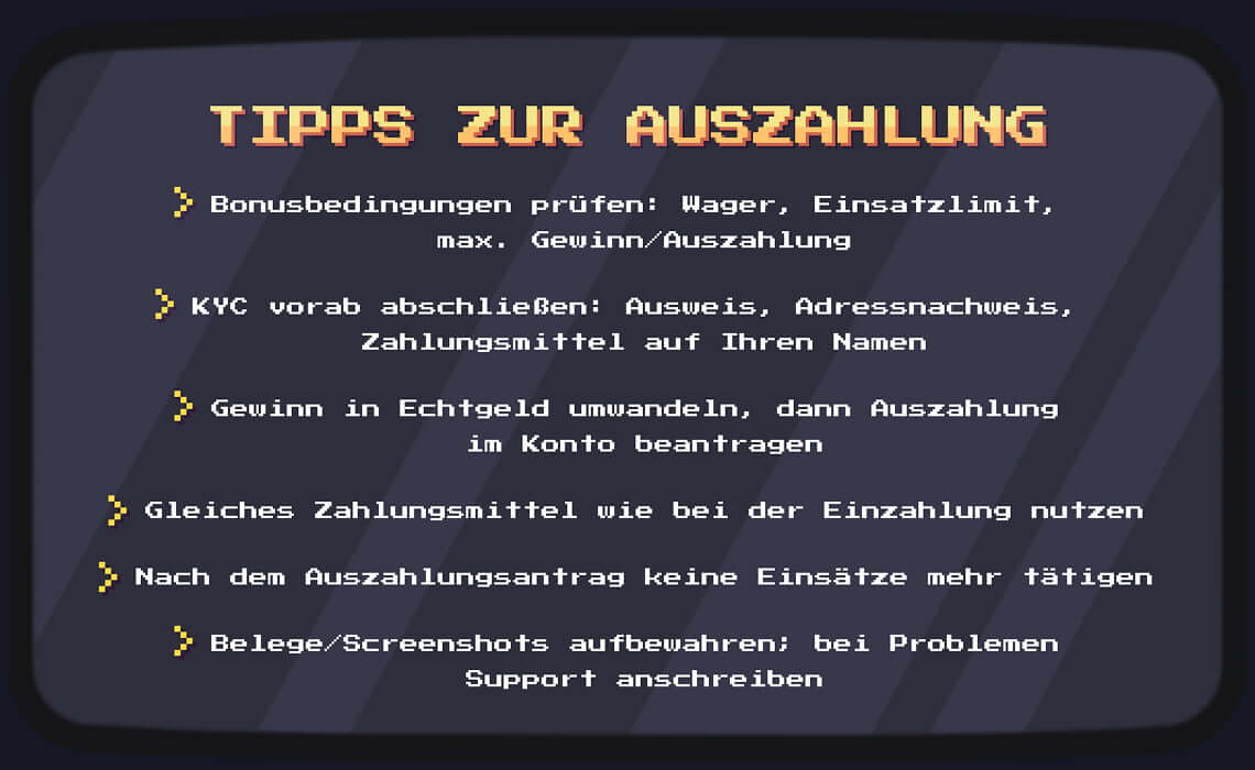20 Free Spins Auszahlung Tipps