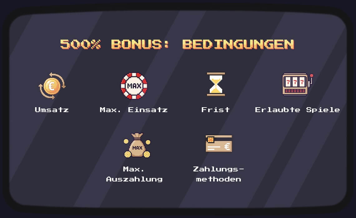 500% Bonus: Bedingungen